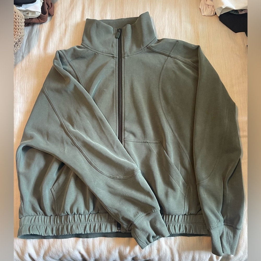 Green Lululemon Softstreme Funnel Neck jacket